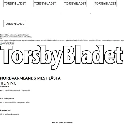 TorsbyBladet startsida 2022