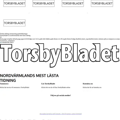 TorsbyBladet startsida 2023