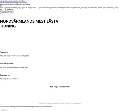 TorsbyBladet startsida 2024