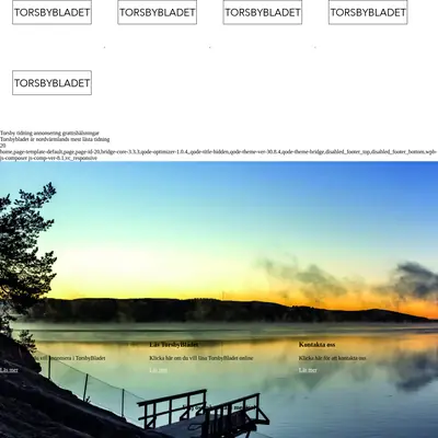 TorsbyBladet startsida 2025