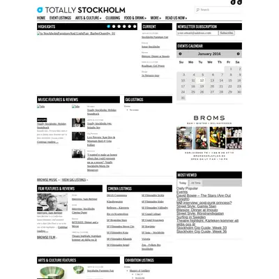 Totally Stockholm startsida 2016