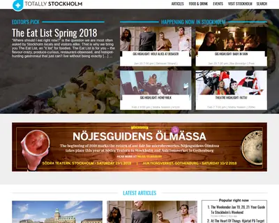 Totally Stockholm startsida 2018