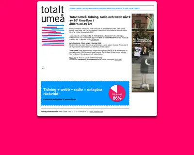 Totalt Umeå startsida 2009