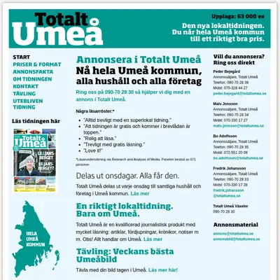 Totalt Umeå startsida 2014