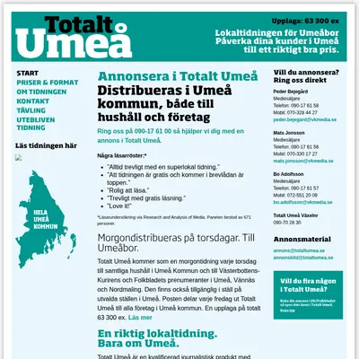 Totalt Umeå startsida 2018