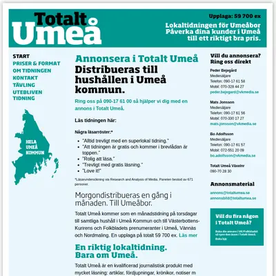 Totalt Umeå startsida 2019