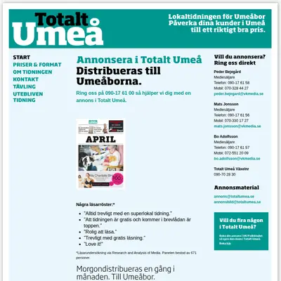 Totalt Umeå startsida 2022