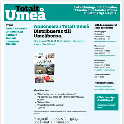 Totalt Umeå startsida 2023