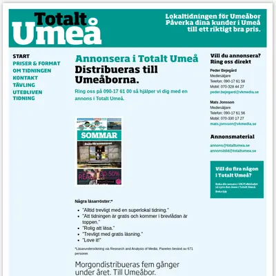Totalt Umeå startsida 2024