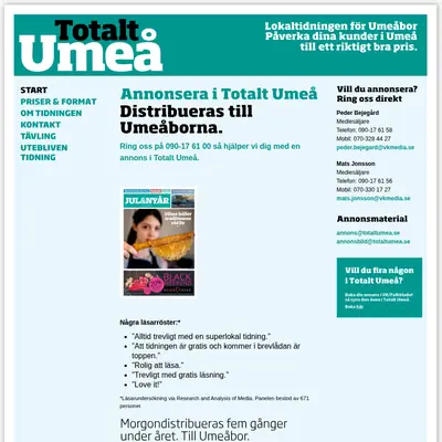 Totalt Umeå startsida 2025