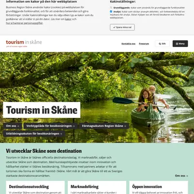 tourisminskane.com startsida 2021