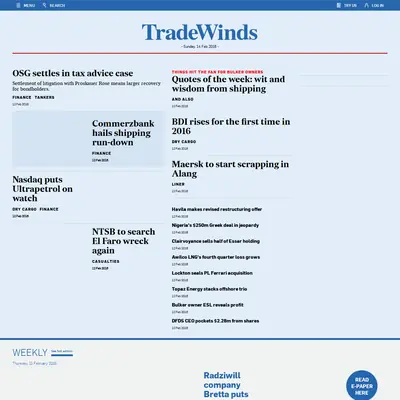 TRADEWINDS startsida 2016