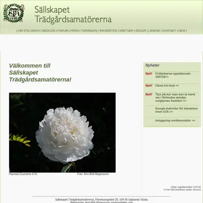 TrädgårdsAmatören startsida 2009