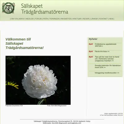 TrädgårdsAmatören startsida 2010