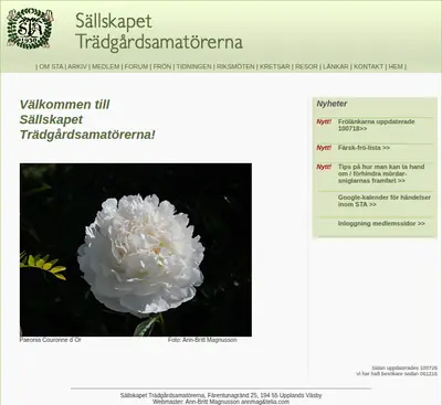 TrädgårdsAmatören startsida 2011