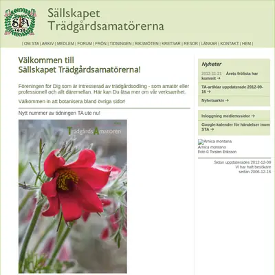 TrädgårdsAmatören startsida 2013