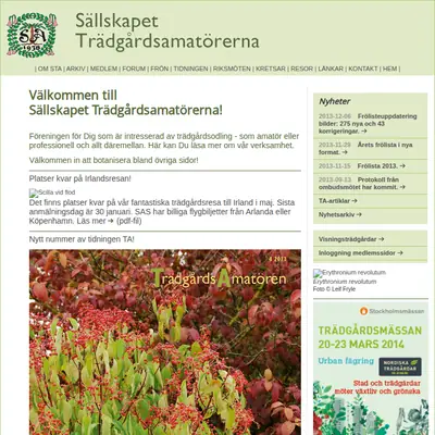TrädgårdsAmatören startsida 2014