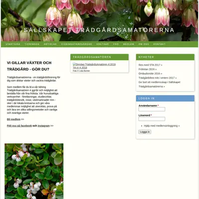 TrädgårdsAmatören startsida 2017