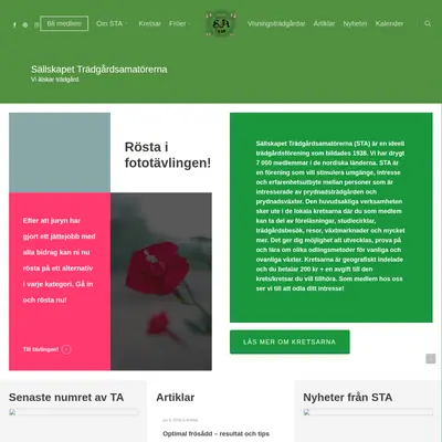 TrädgårdsAmatören startsida 2020
