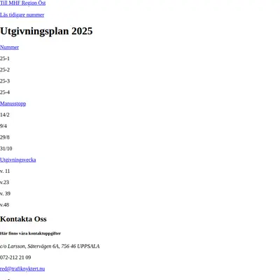 Trafiknyktert.nu startsida 2025