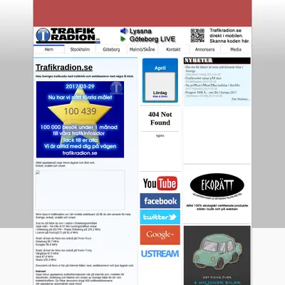 Trafikradion.se startsida 2017