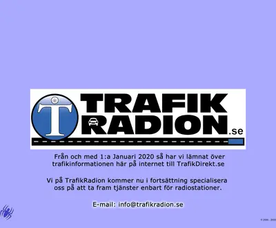 Trafikradion.se startsida 2020