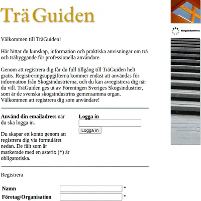 www.traguiden.se startsida 2005