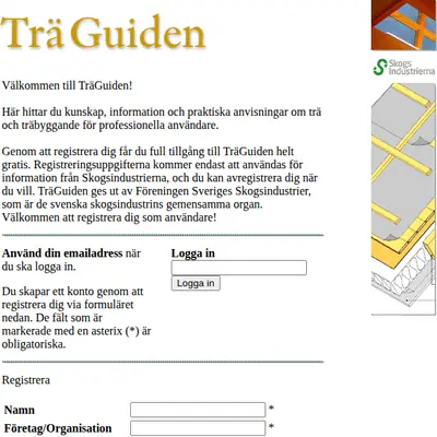 www.traguiden.se startsida 2006