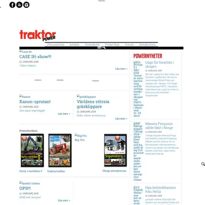 Traktor Power startsida 2015