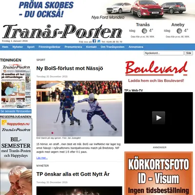 Tranås - Posten startsida 2016