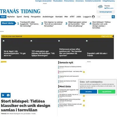 www.tranastidning.se startsida 2018