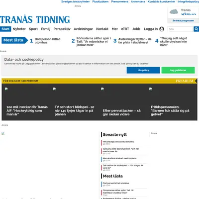 www.tranastidning.se startsida 2019
