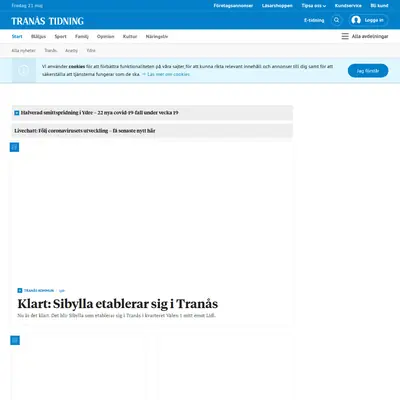 www.tranastidning.se startsida 2021