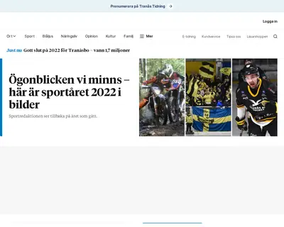 www.tranastidning.se startsida 2023