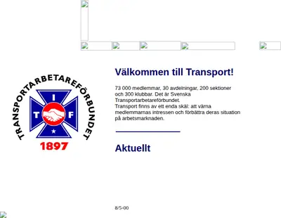 www.transport.se startsida 1999