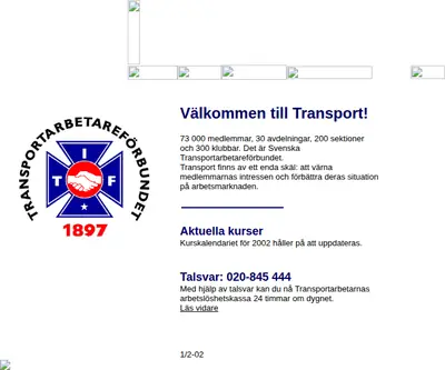www.transport.se startsida 2002