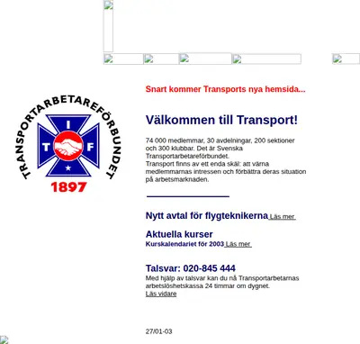 www.transport.se startsida 2003