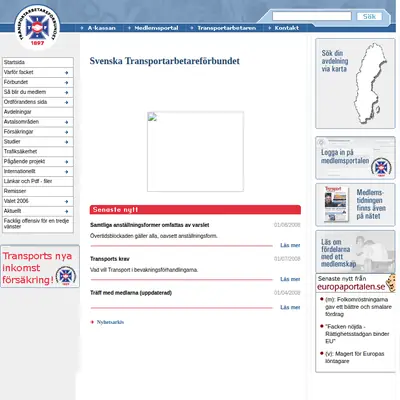 www.transport.se startsida 2008