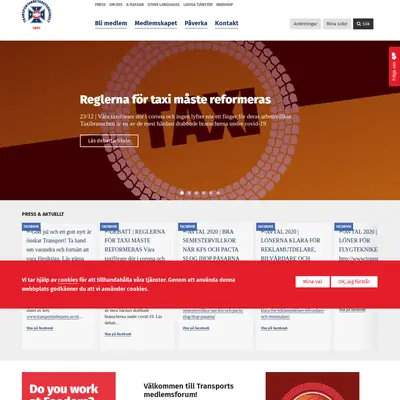 www.transport.se startsida 2021