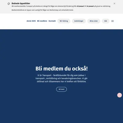 www.transport.se startsida 2025
