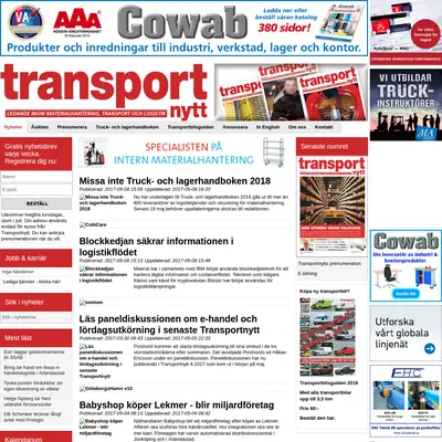 Transport-Nytt startsida 2017