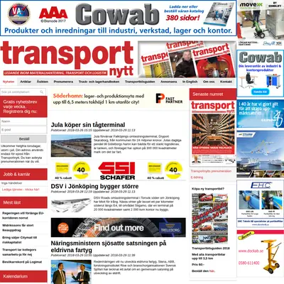Transport-Nytt startsida 2018