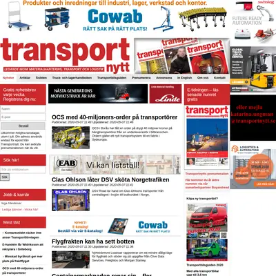 Transport-Nytt startsida 2020