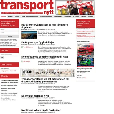 Transport-Nytt startsida 2021