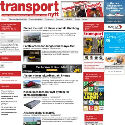 Transport-Nytt startsida 2022
