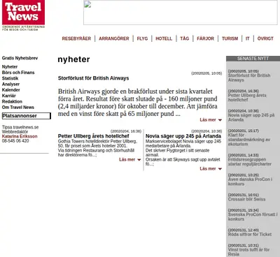www.travelnews.se startsida 2002