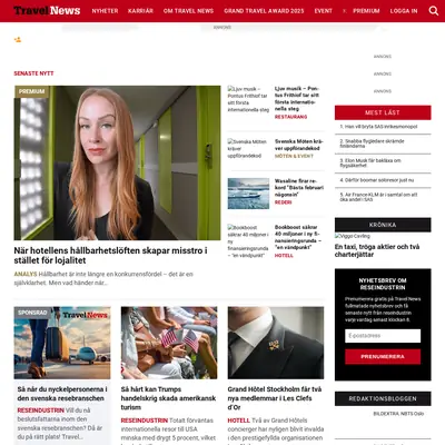 www.travelnews.se startsida 2025