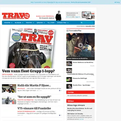 Travronden startsida 2016