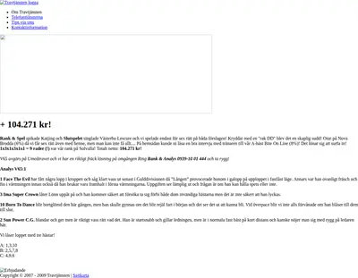 Nyhetsbrev från Travtjänsten startsida 2009