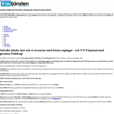 Nyhetsbrev från Travtjänsten startsida 2011